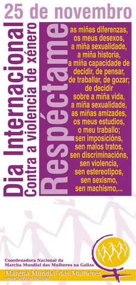 Cartel día internacional contra violencia de xénero