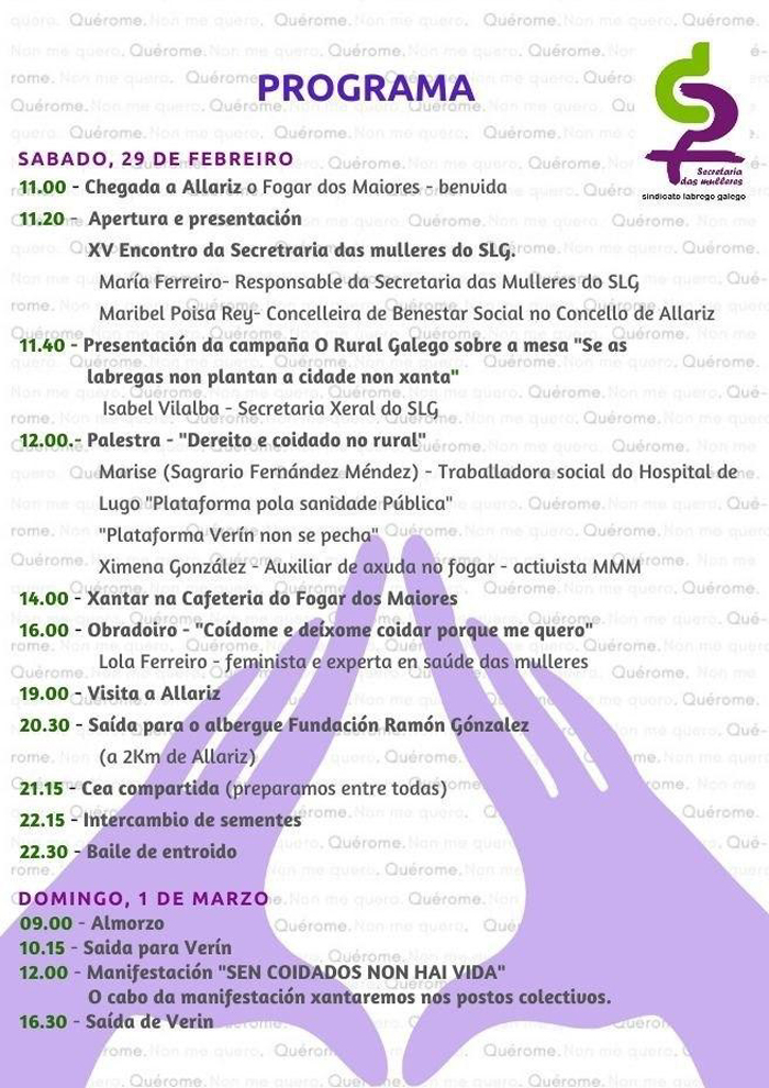 Programa XV Encontro de Mulleres