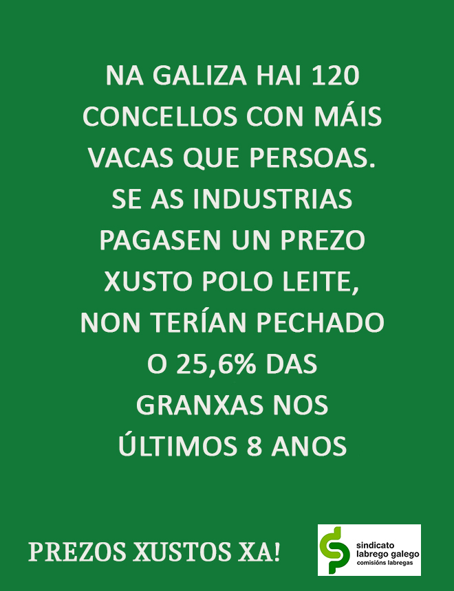 Cartaz prezos xustos leite