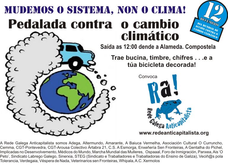Cartaz pedalada contra a mudanza climática
