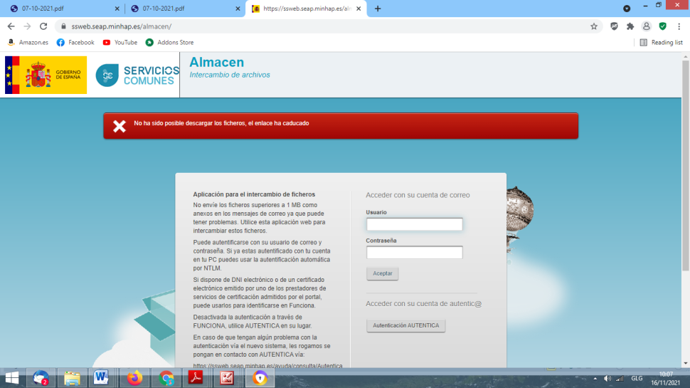 Dificultades alegacións