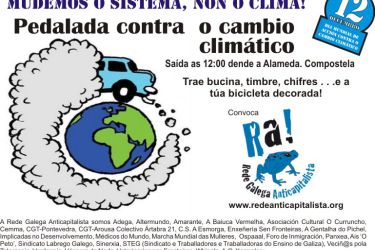 Cartaz pedalada contra a mudanza climática