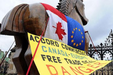 Protestas contra o acordo UE Canadá